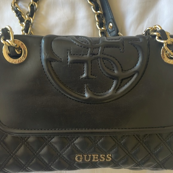 GUESS Women’s Black and Gold Convertible Crossbody - Picture 4 of 8
